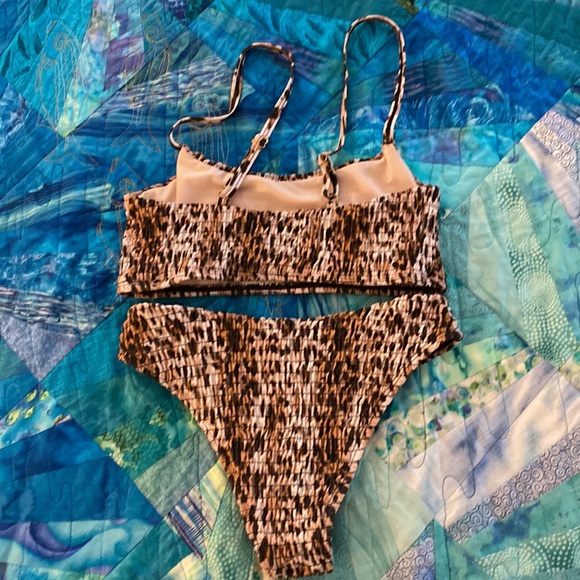 NWOT Mosmann Australia Leopard Print Swim Bikini Top and Bottom Size Small - Picture 2 of 8